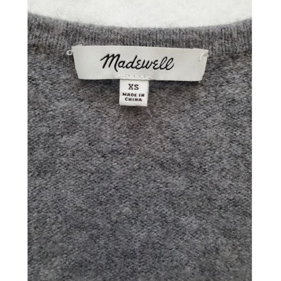 Madewell Gray Open Front Wool Alpaca Cozy Walker Cardigan w Pockets Size XS - Picture 7 of 8
